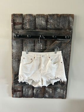 Women's Levi's 501 Button White Jean Shorts